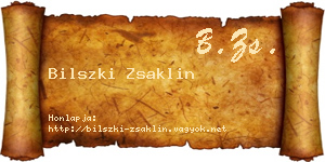 Bilszki Zsaklin névjegykártya
